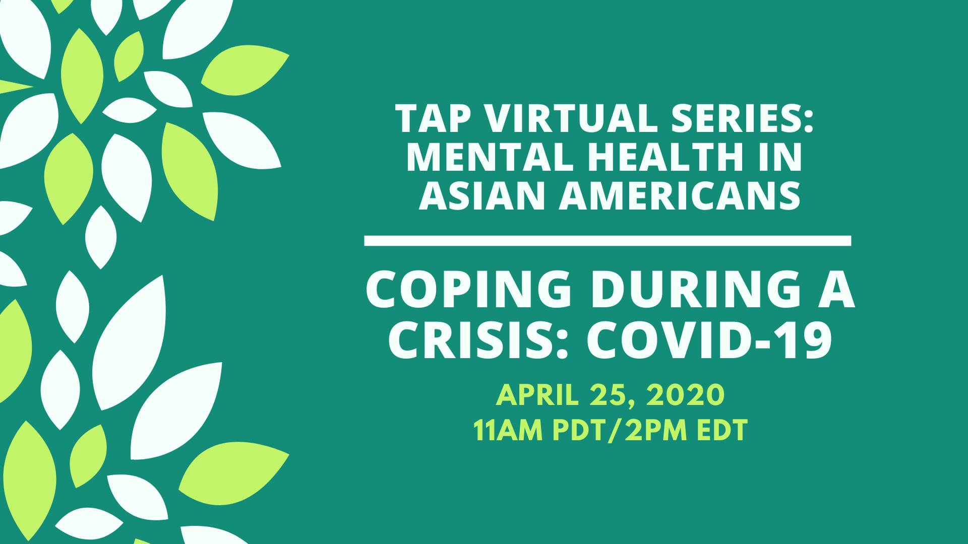 TAP Mental Health Series - Coping During a Crisis: Covid-19