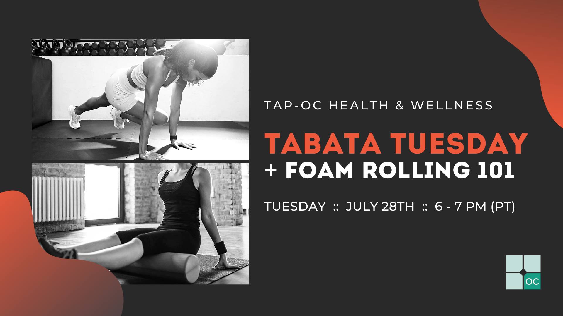 Tabata Tuesday and Foam Rolling 101 Event Banner