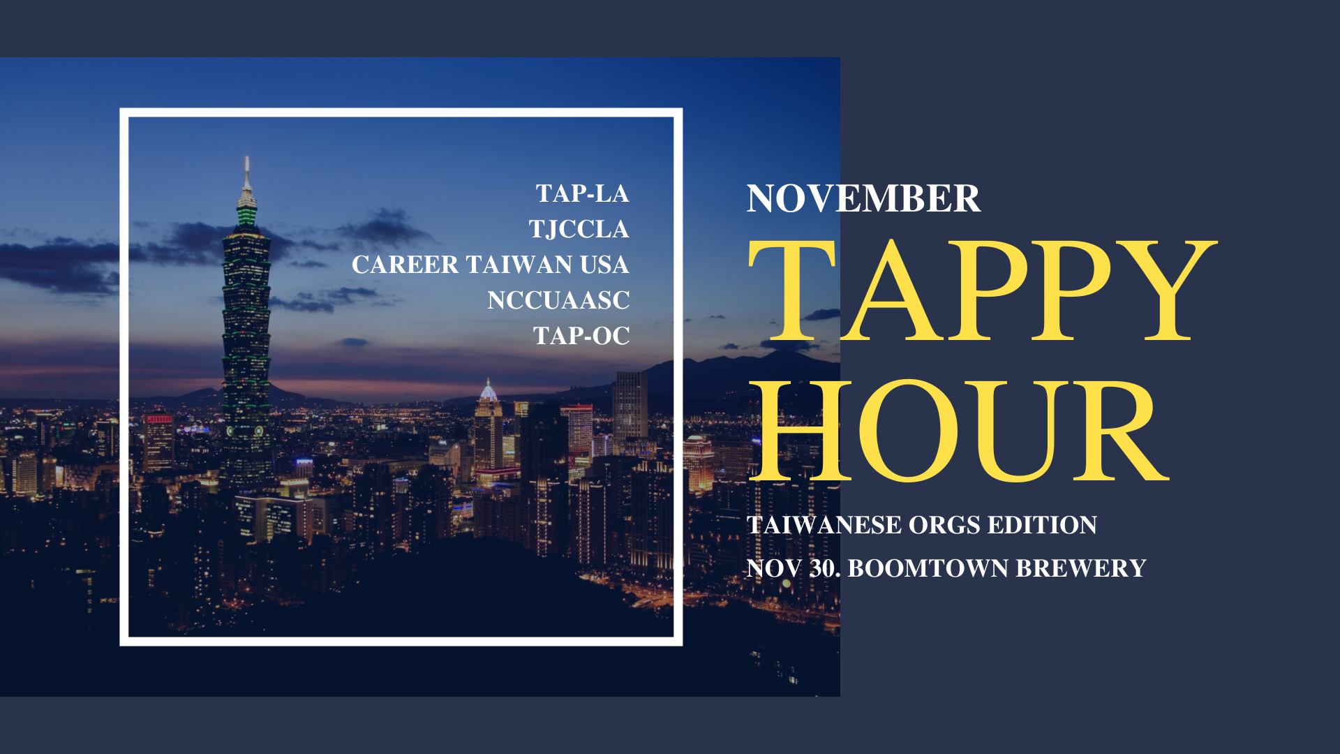 '21 November TAPpy Hour Banner